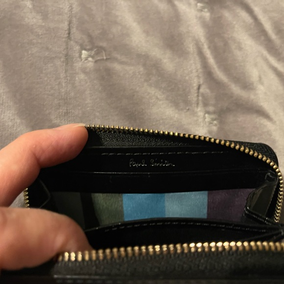 Paul Smith black leather card holder wallet with zipper - Picture 3 of 5